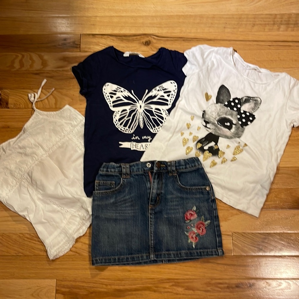 Skirt and shirts for girls Gap and H&M